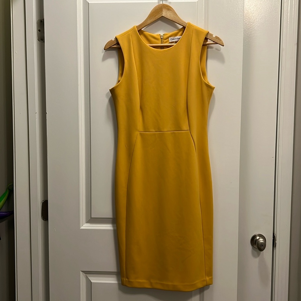 Yellow Calvin Klein dress - worn once. Size 8